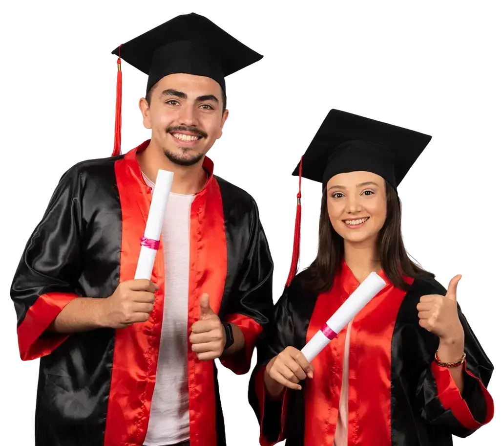 Graduados con diploma thumbs up 1