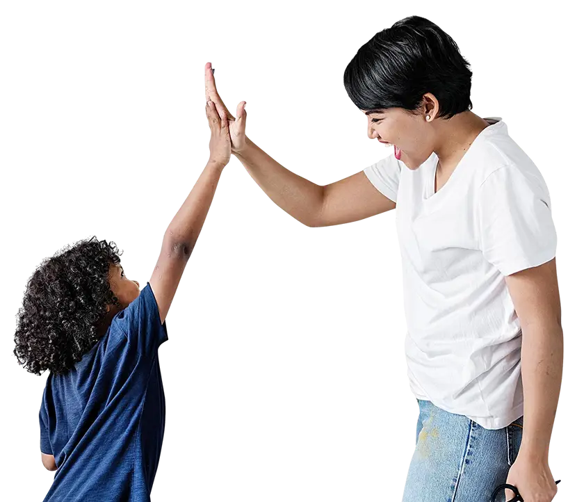 Son Highfiving Mom Transparent Background 1